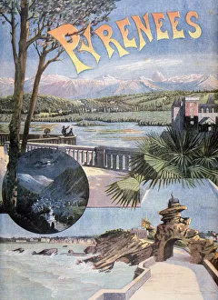 Vintage Print Advertising Drucke: Pyrenees, 1894