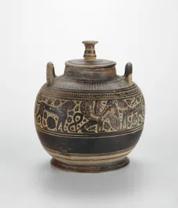 Pyxis (Behälter für persönliche Gegenstände), 580-570 v. Chr. Schöpfer: Ampersand Maler