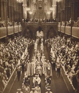 London Cityscape 1930s Drucke: The Queens Procession, May 12 1937