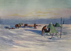 Ernest Shackleton Expedition Drucke: A Quiet Evening on the Barrier, c1908, (1909). Artist: George Marston