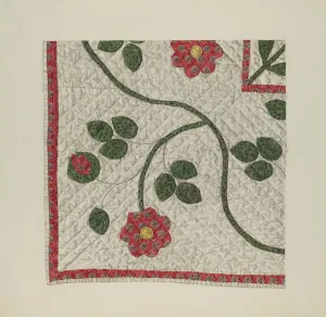 Vintage Floral Design Drucke: Quilt - Tulip Pattern, c. 1941. Creator: Alice Cosgrove