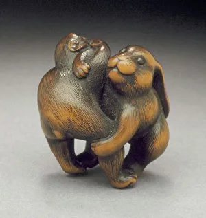 Hase und Affe (Bild 1 von 2), Erster Teil des 19. Jahrhunderts, Künstler: Naito Toyomasa