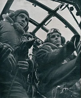 Historische Plakate Drucke: Bomberpilot der Royal Air Force und zweiter Pilot, 1941