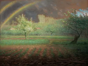 Drucke von Die Farbregen, 1873. In der Sammlung des Museus Calouste Gulbenkian in Lissabon gefunden Jean-François Millet Drucke: Die Regenbogen, 1873. Schöpfer: Millet, Jean-François (1814-1875)