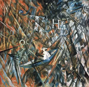 Abstract Art Russia Drucke: Rayonist composition. Idleness and shadow, 1914. Artist: Shevchenko, Alexander Vasilyevich