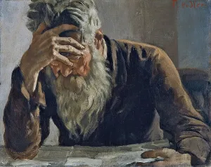 Ferdinand Hodler Paintings Drucke: The Reader, 1885. Creator: Ferdinand Hodler
