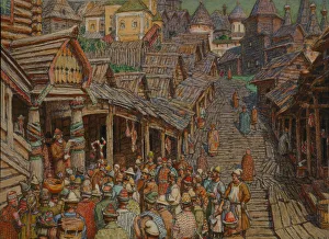 Russian History Painting Drucke: Reading an edict. Artist: Vasnetsov, Appolinari Mikhaylovich (1856-1933)