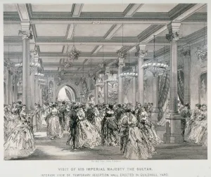 Victorian Era Royal Visits Drucke: Reception for the Sultan of Turkey, Guildhall, City of London, 1867