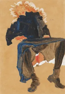 Drucke von Schlafende Mädchen in blauer Kleidung, 1910. Privatsammlung Egon Schiele Drucke: Schlafende Mädchen in blauer Kleidung, 1910. Künstler: Schiele, Egon (1890-1918)