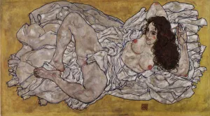 Drucke von Relaxierte Frau, 1917. Im Bestand des Leopoldmuseums Wien zu finden Egon Schiele Drucke: Relaxierte Frau, 1917. Künstler: Schiele, Egon (1890-1918)