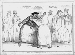 Victorian Era Satire Art Drucke: The Reconciliation. An Affecting Scene, 1834. Creator: John Doyle