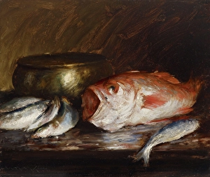 Heritage Art From USA Drucke: Red Snapper, date unknown, c1870-1900. Creator: William Merritt Chase