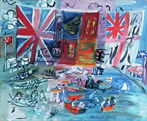 Drucke von Régatten in Henley, um 1933. Privatsammlung Raoul Dufy Drucke: Regatten in Henley, um 1933. Künstler: Dufy, Raoul (1877-1953)
