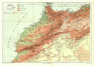 Colonialism In Africa History Drucke: Relief Map of Maroc, 1914. Creator: Unknown