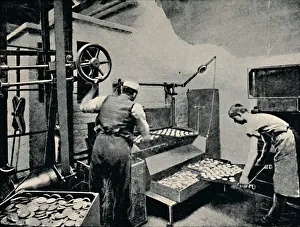 Entfernen von Biskuiten aus dem Ofen 1917