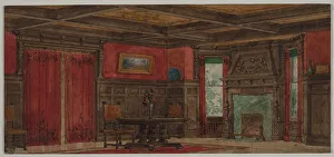 Late 19th Century Interior Design Drucke: Rendering for Interior Design, about 1880- 1900