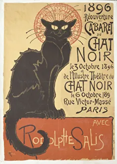 Drucke von Wiedereröffnung des Cabarets Chat Noir, 1896. Privatbesitz S Drucke: Wiedereröffnung des Cabarets der schwarzen Katze 1896