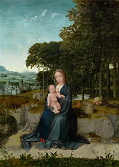 Netherlandish Oil Paintings Drucke: The Rest on the Flight into Egypt. Creator: David, Gerard (ca. 1460-1523)