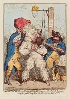 Charles James Fox Portrait Drucke: Retribution: Tarring and Feathering