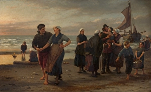 Heritage Art From Belgium Drucke: The Return, 1878. Creator: Henry Bource