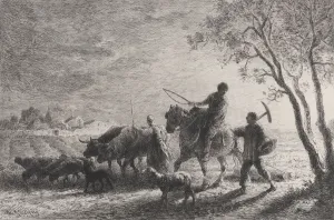 Die Rückkehr aus den Feldern, 1865. Schöpfer: Charles Émile Jacquemart