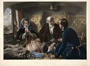 Victorian Era Travel Drucke: The Return (First Class), pub. 1857. Creator: Abraham Solomon (1824 - 1862) after