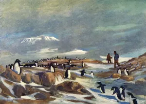 Ernest Shackleton Expedition Drucke: Return of the Penguins, c1908, (1909). Artist: George Marston