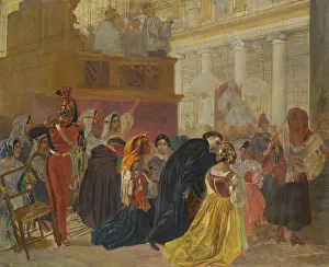 Die Rückkehr des Papstes Pius IX nach Rom im Jahr 1849. Künstler: Briullov, Karl Pawlowitsch (1799-1852)