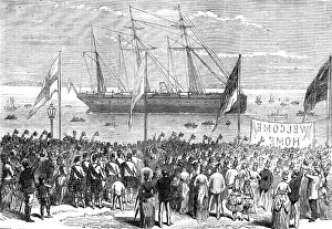 Rückkehr der Truppen aus dem Ashanti-Krieg: Ankunft des...42. - die erste Begrüßungsnotiz, 1874. Künstler: Unbekannt.