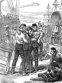 Rückkehr der Truppen aus dem Ashanti-Krieg: Landung der Kranken und Verwundeten, 1874. Künstler: Unbekannt.