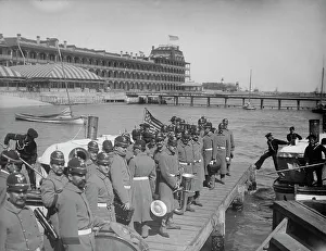 Vintage Police Uniforms Drucke: Returning from drill, Hampton Roads, between 1890 and 1901. Creator: Unknown