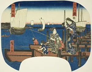 Rücksegel bei Tsukuda (Tsukuda no kihan), aus der Serie Acht Ansichten von Edo... um 1844/46. Künstler: Ando Hiroshige. Rücksegel bei Tsukuda (Tsukuda no kihan), aus der Serie Acht Ansichten von Edo... um 1844/46. Künstler: Ando Hiroshige
