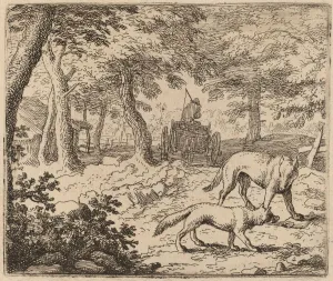 Reinhard und derWolf vor dem Fischwagen, wahrscheinlich um 1645/1656