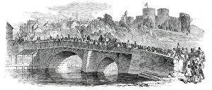 Welsh Heritage Photography Drucke: The Rhuddlan Royal Eisteddvod - the Procession to the Castle, 1850. Creator: Unknown