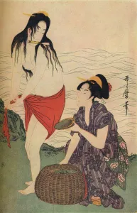 Drucke von Rechte Tafel des Triptychons Die Perlen-Taucher von Utamaro, um 1797-98, (1936) U Drucke: Rechte Handtafel des Triptychons Die Perlen-Taucher von Utamaro