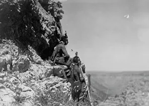 American Indian Photography Drucke: Rigid and statuesque, c1905. Creator: Edward Sheriff Curtis