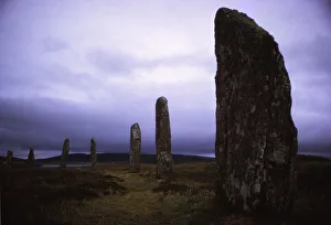 Rundel von Brodgar - megalithisches Steinkreuz - um 3000 v. Chr., Steinstätte in Stenness auf den Orkneys im 20. Jahrhundert; Künstler: C.M. Dixon