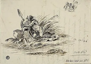 Black And White Prints Italy Drucke: River God, n.d. Creator: Unknown