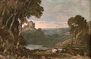 Nineteenth Century Rural Life Drucke: A River Scene with Cows, (c1900). Creator: Unknown