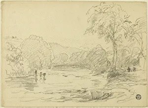 River Scene Artwork Drucke: River Scene, n.d. Creator: David Cox the elder