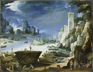 Flussansicht vor dem großen Felsen, 1601. Ersteller unbekannt