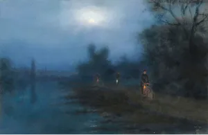 Belgian Landscape Painting Drucke: Road into Magenta