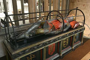 Der Denkmal Robert Curtheoses im Gloucestershires und der Große Kathedrale von Gloosters