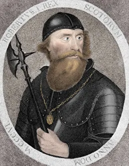 Scottish History Drucke: Robert I, commonly Robert the Bruce, King of Scotland, (1797). Artist: E Harding