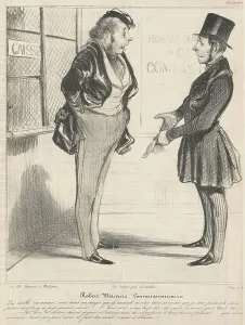 Honore Daumier Paintings Drucke: Robert Macaire commissionnaire, 19th century. Creator: Honore Daumier