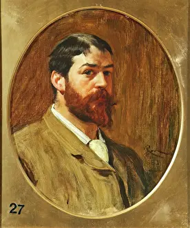 Victorian Era Oil Paintings Drucke: Robert Walker Macbeth, Self Portrait, 1883. Creator: Robert Macbeth Walker