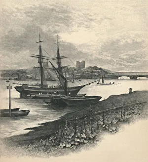 Rochester Castle Drucke: Rochester, from Strood, 1886