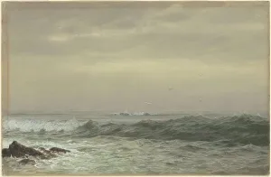 Steine und brechende Wellen um 1870er Jahren von William Trost Richards
