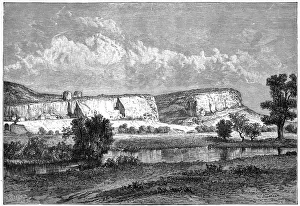 Drucke von Die Felsen von Inkermann in Krim, Ukraina im 19. Jahrhundert Ukraine Drucke: Die Felsen von Inkerman in Krim/Ukraine aus dem 19.Jh., Maler: Charles Barbant