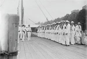 Black And White Military Portraits Drucke: Roll Call - Naval Militia, between c1910 and c1915. Creator: Bain News Service